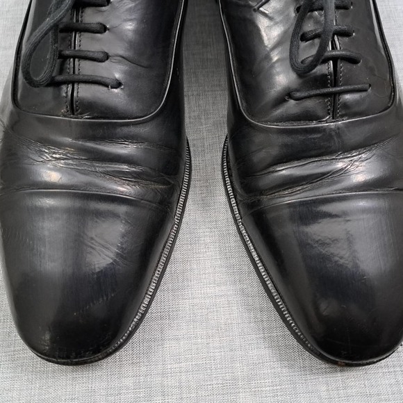 %Size 11.5D Bally Black Leather Cap Toe Oxford Dress Shoe Men Italy / D8 main image 8
